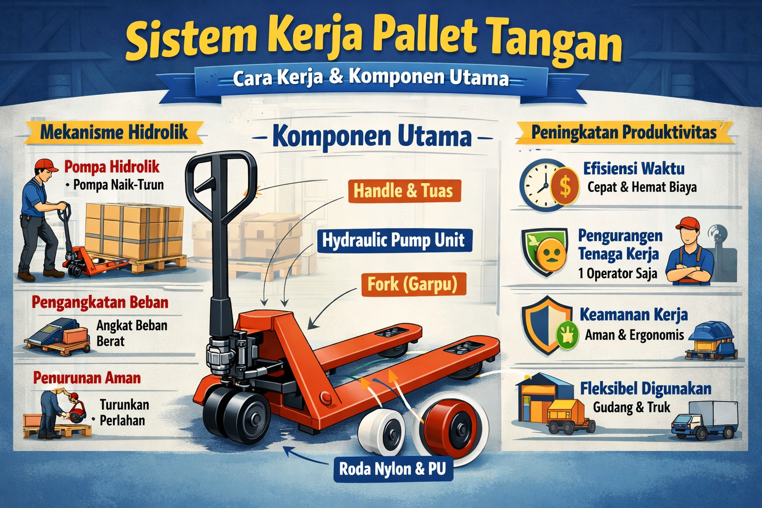 Sistem Kerja Pallet Tangan Tingkatkan Produktivitas Tanpa Menguras Tenaga