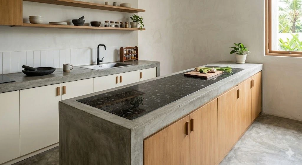 ukuran standar meja dapur cor