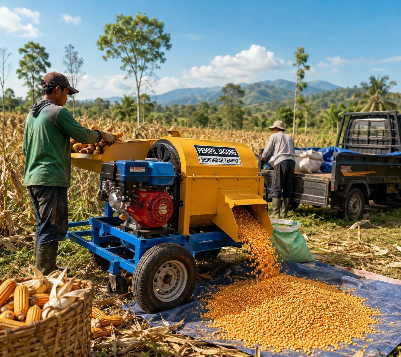 solusi pemipilan jagung berpindah tempat