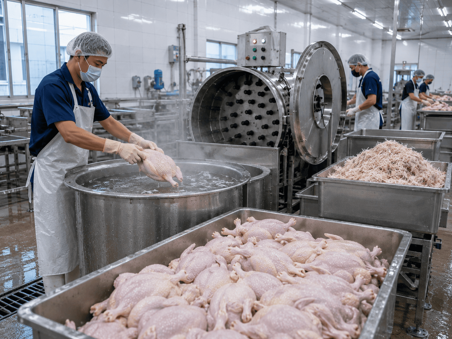 Perontokan Bulu Ayam Setelah Disembelih, Begini Prosesnya
